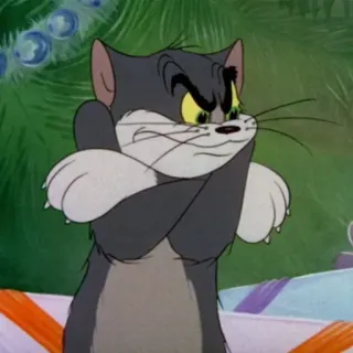 😐 Tom Cat Tom and Jerry cartoon, cat, angry, grumpy, tom and jerry, character telegram sticker