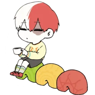 😌 Shoto Todoroki My Hero Academia Anime, Postać, My Hero Academia, Todoroki, Shoto Todoroki, Słodkie, Chibi telegram sticker