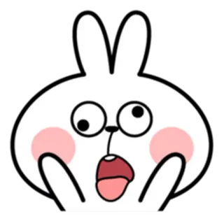😲 lapin, mignon, dessin animé, animal, drôle, choqué, surpris telegram sticker