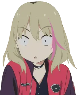 😮 Anime, Mädchen, geschockt, Cartoon, Ausdruck telegram sticker