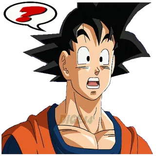 ❓ Goku Dragon Ball Goku, Dragon Ball, Anime, Frage, verwirrt, Sticker whatsapp sticker