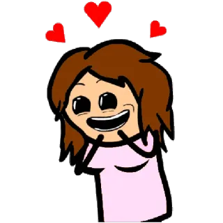 😍 卡通, 爱, 心, 快乐, 喜悦, 女性 whatsapp sticker