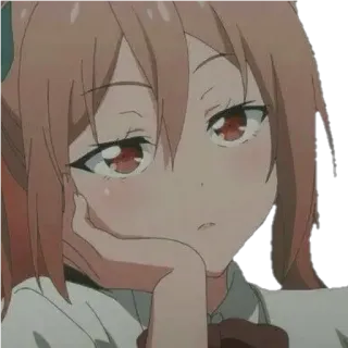 😒 anime, ragazza, annoiata, carina, manga telegram sticker