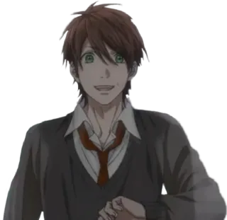 😅 anime, personaje, chico, sonrisa telegram sticker