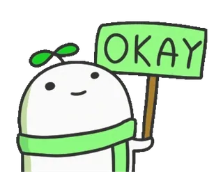⭕️ OKAY cute, okay, sign, positive, friendly whatsapp sticker