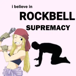🙇 Winry Rockbell Fullmetal Alchemist i believe in ROCKBELL SUPREMACY Аниме, Fullmetal Alchemist, Рокбелл, Винри, Превосходство, Фанатское творчество, Манга telegram sticker