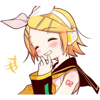 🤣 Rin Kagamine Anime, Vocaloid, Kagamine Rin, Kawaii, Anime Mädchen telegram sticker
