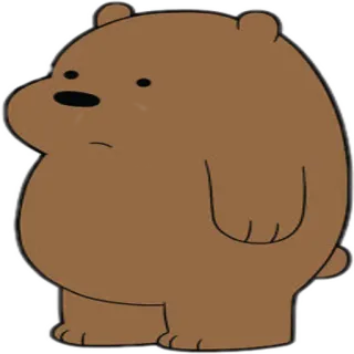 😕 Grizz We Bare Bears мультфильм, медведь, Гризз, Мы обычные медведи, милый whatsapp sticker