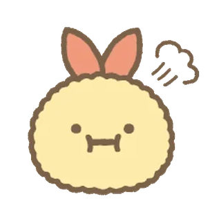 🍐 comida, tempurá, bravo, camarão, fofo, kawaii, desenho animado telegram sticker