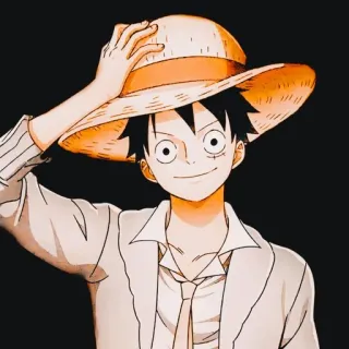 ❗️ Luffy One Piece anime, one piece, luffy, monkey d luffy, strohoed, piraat telegram sticker