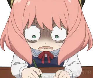 📝 Anya Forger Spy x Family Anime, Spy x Family, Anya Forger, Effrayé, Inquiet, Dessin animé, Enfant telegram sticker