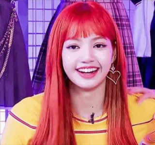 🍊 Lisa k-pop, zangeres, vrouw, persoon, glimlachend telegram sticker