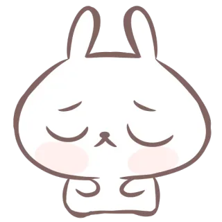 😔 coelho, fofo, desenho animado, animal, kawaii telegram sticker