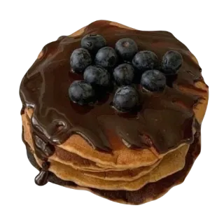 🫐 pancakes, blueberries, chocolate, breakfast, food, dessert telegram sticker