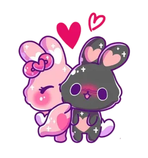 🤗 кролик, зайчик, каваий, милый, любовь, сердце, животное telegram sticker