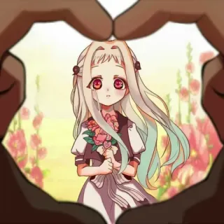 ❤️ Yashiro Nene Toilet-bound Hanako-kun anime, girl, flowers, cute, heart, character, fanart telegram sticker
