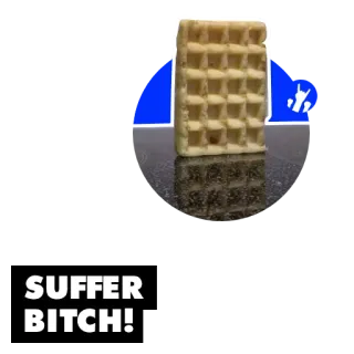 😢 SUFFER BITCH! ワッフル, 食べ物, 侮辱的, 朝食, ビッチ telegram sticker