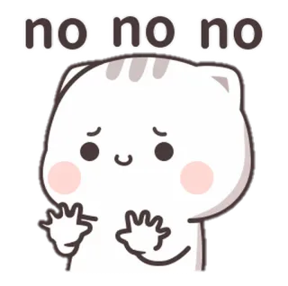 🐈 no no no no Katze, süß, nein, Ablehnung, kawaii whatsapp sticker