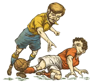 😊 soccer, football, foul, sports, players, cartoon telegram sticker