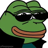 😉 Pepe @Peepopopepe pepe, frog, cool, sunglasses, meme telegram sticker