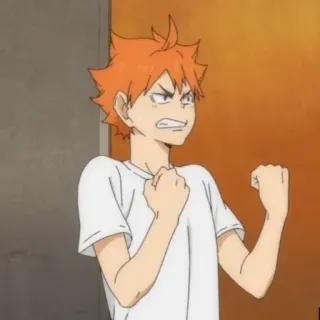 ☀️ Hinata Shoyo Haikyuu anime, haikyuu, hinata shoyo, volleyball, angry, determined telegram sticker