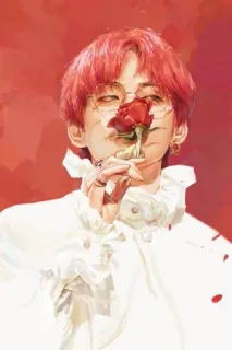 💜 portrait, man, rose, glasses, red hair telegram sticker