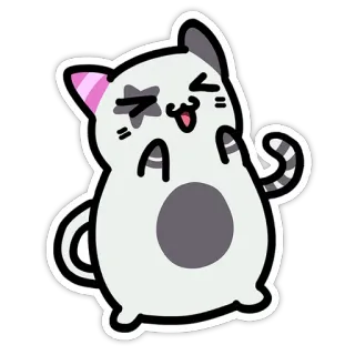 😌 gato, gatinho, animal, fofo, desenho animado, adesivo telegram sticker