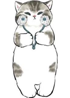 💆‍♀️ gato, fofo, flor, animal, animal de estimação telegram sticker