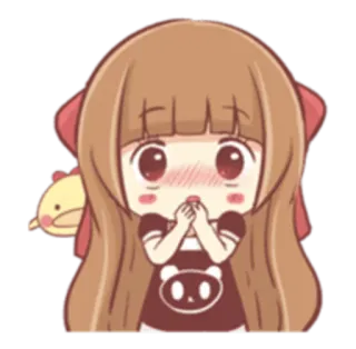 😳 Chibi, Niedlich, Cartoon, Anime, Mädchen, Kawaii telegram sticker
