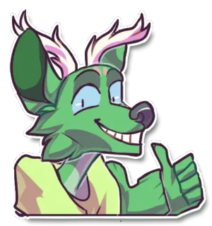 👍 мультик, наклейка, животное, большой палец вверх telegram sticker