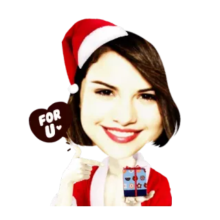 ❤ FOR U Natal, Gorro de Papai Noel, Presente, Celebração, Saudação, Inverno, Feriado whatsapp sticker