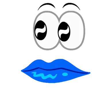👀 yeux, lèvres, dessin animé, visage, expression telegram sticker