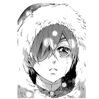😢 Ciel Phantomhive Black Butler Anime, Manga, Schwarzweiß, Träne, Augenklappe, Charakter telegram sticker