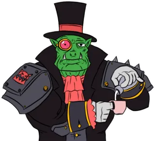🧐 орк, Warhammer, 40k, чай, военные, фэнтези telegram sticker
