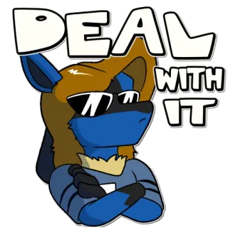 😎 DEAL WITH IT acéptalo, gafas de sol, guay, meme, animal, dibujos animados telegram sticker