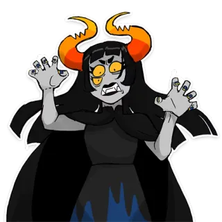 🔪 Terezi Pyrope Homestuck Терези Пайроп, Хоумстак, Тролль, рога, серая кожа telegram sticker