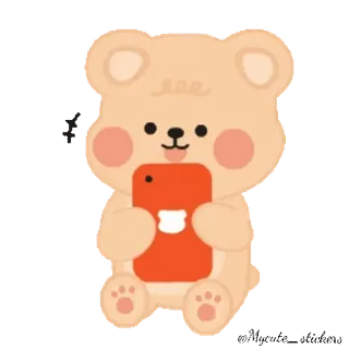 🐻 niedźwiedź, słodki, kawaii, naklejka, kreskówka, ilustracja telegram sticker