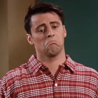 👍 Joey Tribbiani Friends joey, triste, amis, série tv, matthew leblanc, comédie telegram sticker