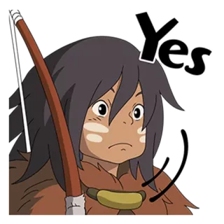 👍 Yes 스티커, 만화, 캐릭터, 네, 애니메이션 telegram sticker