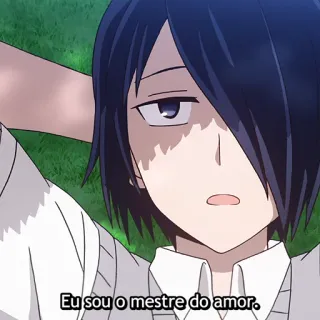 💑 Eu sou o mestre do amor. аниме, любовь, мастер, текст, надпись telegram sticker