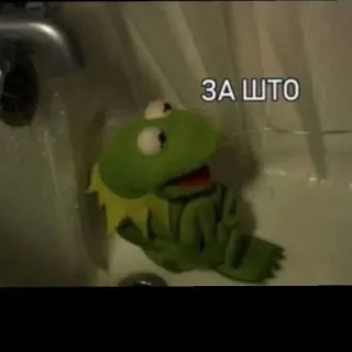 🌟 Kermit ЗА ШТО Kermit la rana, Muppets, Burattino, Testo, Russo, Meme telegram sticker