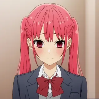 📚 anime, menina, cabelo ruivo, uniforme escolar, fofa telegram sticker