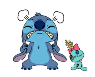 😤 Stitch мультфильм, злой, Лило и Стич, Дисней, персонаж, Стич whatsapp sticker