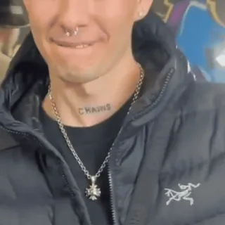 🖕 CHAINS Tatuaż, Naszyjnik, Łańcuchy, Szyja, Biżuteria, Mężczyzna whatsapp sticker