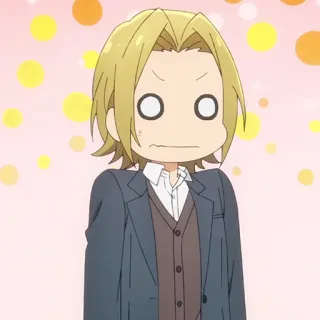 ✏️ Anime, Cabelo loiro, Surpreso/a, Desenho animado, Personagem, Bonito/a telegram sticker