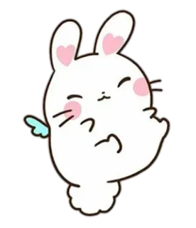 🥰 кролик, милый, мультик, животное, каваий telegram sticker