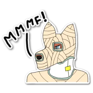 ❗ MMMF! 개, 붕대, 부상, 만화, MMMF, 동물, 스티커 telegram sticker