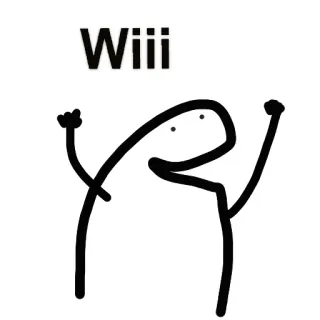 🥳 Wiiii stick figure, celebration, joy, cartoon, minimalist whatsapp sticker