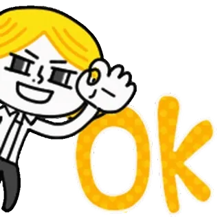 👩 Ok Cartone animato, Personaggio, Ok, Va bene, Accordo, Approvazione telegram sticker