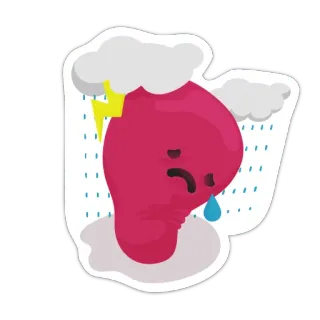 😢 traurig, glühbirne, weinen, sturm, blitz, wolke, regen telegram sticker